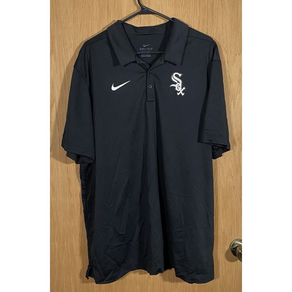 Nike Men's 2XL Chicago White Sox Polo Shirt Dri-Fit Stretch MLB Baseball Casual